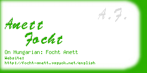 anett focht business card